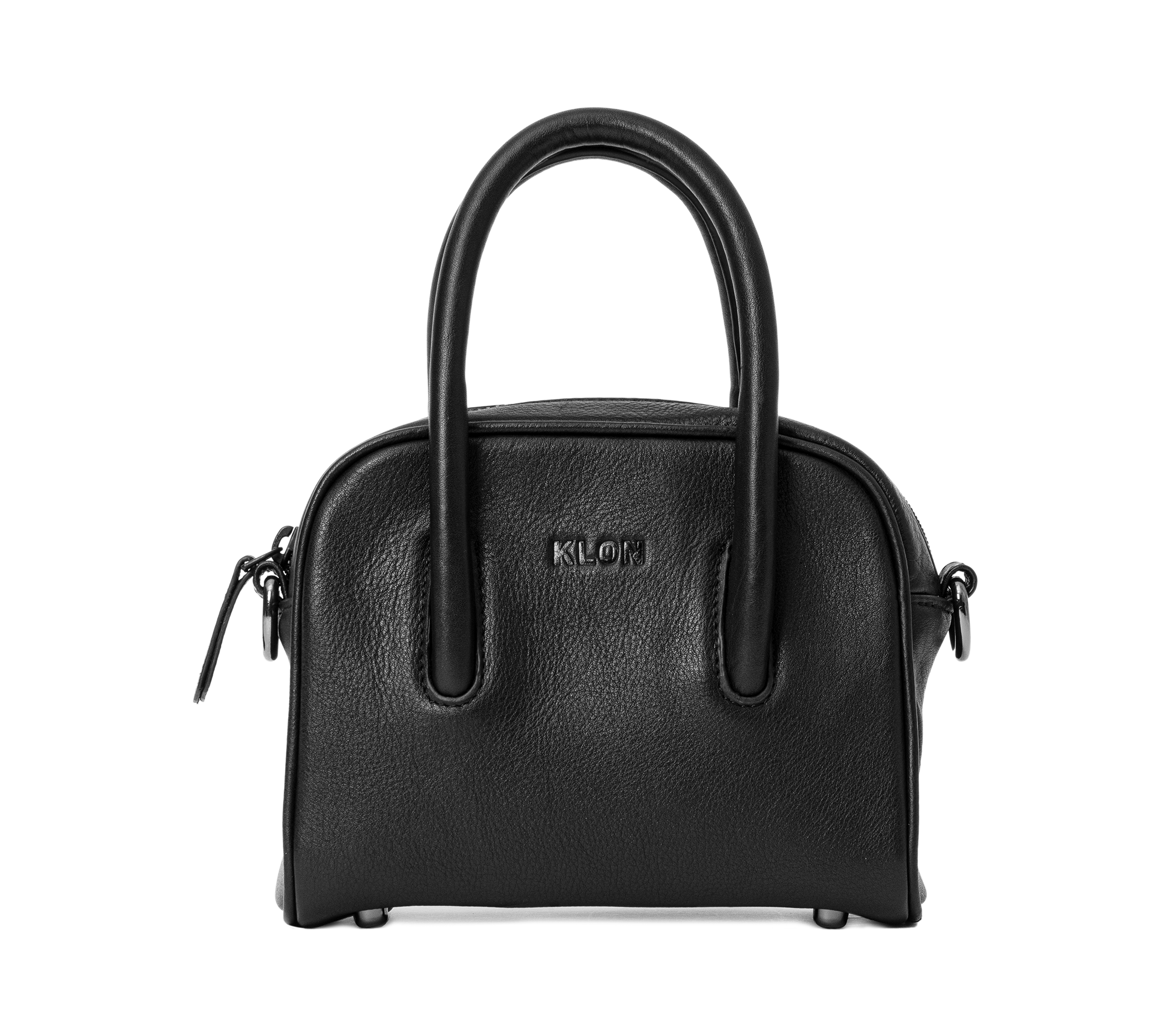 KLON LEATHER BAG ROUND MINI BLACK