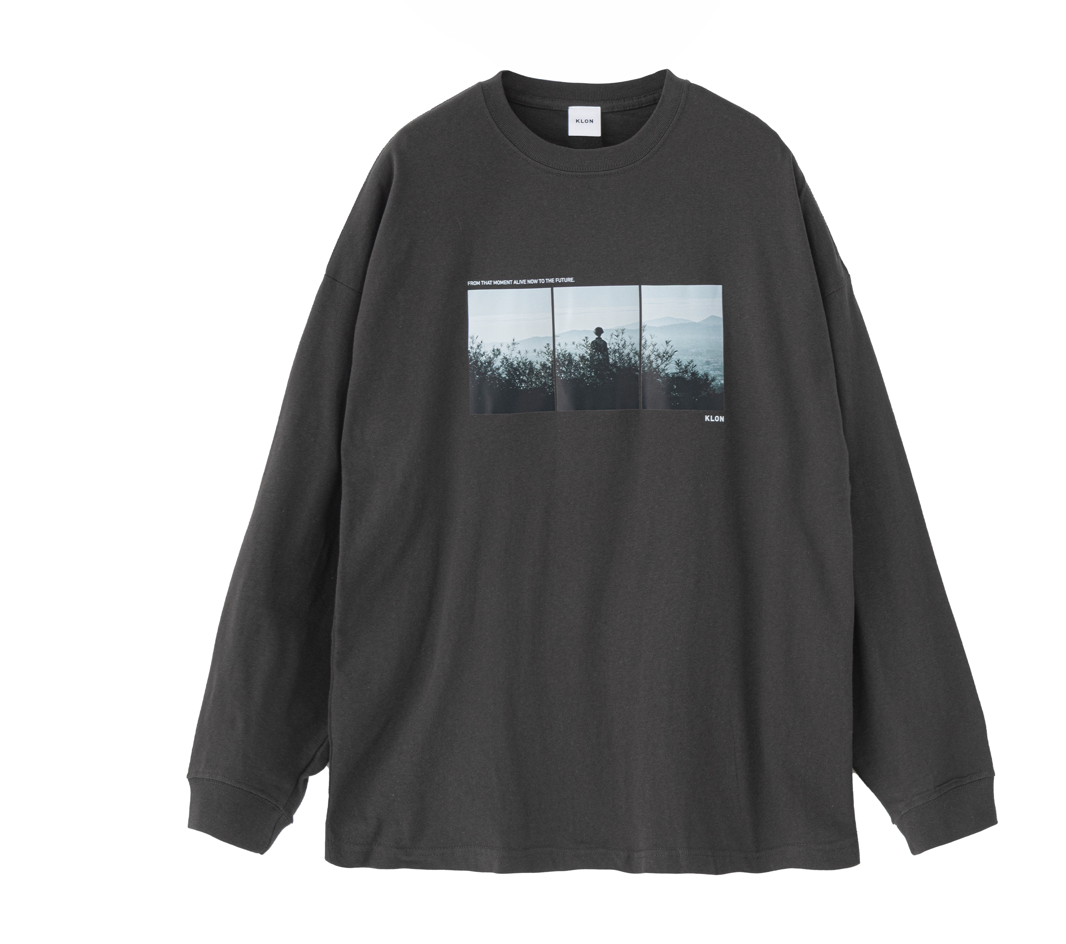KLON CHILDHOOD GRAPHIC LONG T CHARCOAL GRAY